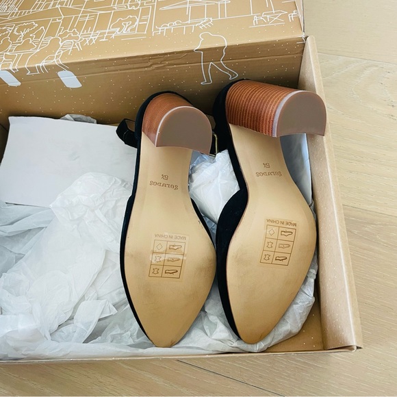 NIB Suede Collette Heel Black Soludos size 5.5 - Picture 6 of 8